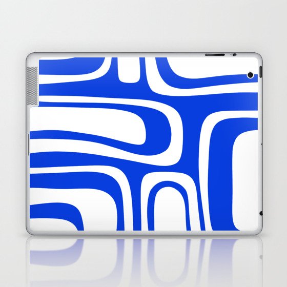 Blue Abstract Mid-Century Modern Palm Springs Minimal Pattern Laptop & iPad Skin
