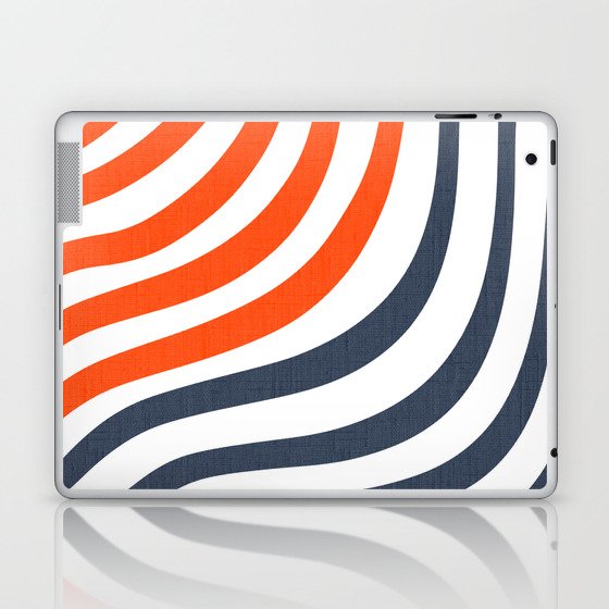 Red White and Blue Waves Stripes Laptop & iPad Skin