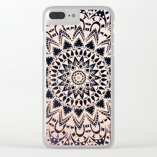 GOLD NIGHTS MANDALA IN PURPLE Clear iPhone Case