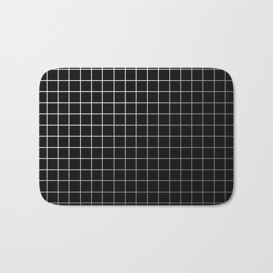Metal Cage - Industrial, metallic grid pattern Bath Mat