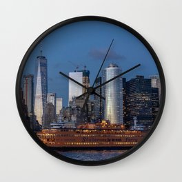 New York City at Night Wall Clock