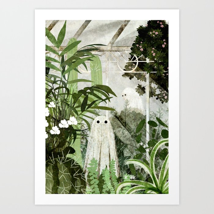 There's A Ghost in the Greenhouse Again Art Print - Size Small