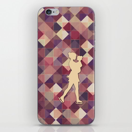 Motherhood - Ice-skating mama and child cut out iPhone & iPod Skin