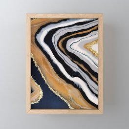 Navy Geode Resin Art Framed Mini Art Print
