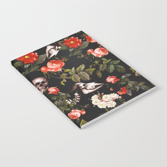 Floral and Skull Pattern Notebook