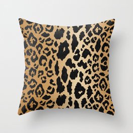Leopard Print Linen Deko-Kissen | Animal, Pattern, Painting 