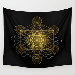 Sacred Geometry Metatrons Cube  Wall Tapestry