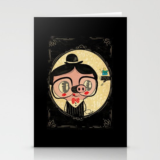 PIGnocchio and the blue fairy / pinocchio pig Stationery Cards