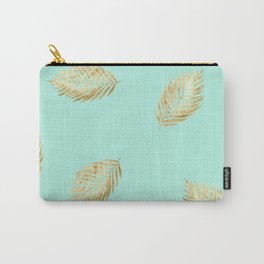 mint gold leaves Carry-All Pouch