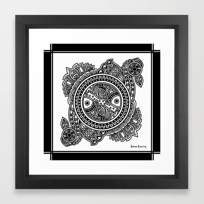 Design Inspired From Mithila Painting Framed Art Print By Creativemithila Society6