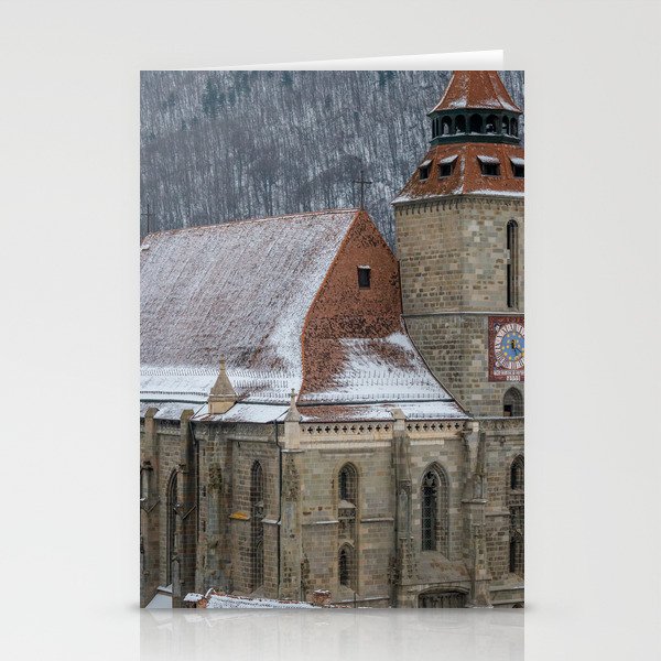The black church in the city of Brasov Stationery Cards