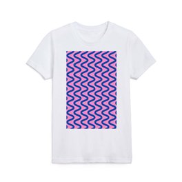 Squiggly Lines in Bright Pink and Blue Kids T Shirt