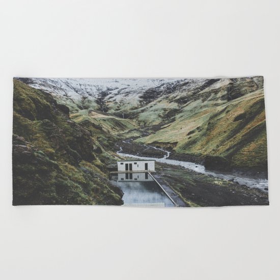Seljavallalaug, Iceland Beach Towel
