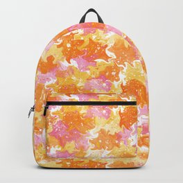 Pastel watercolor pattern, abstract yellow and pink painting Backpack