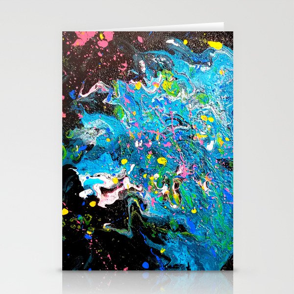 Liquid Blue Fire Stationery Cards By Glowartshop Society6