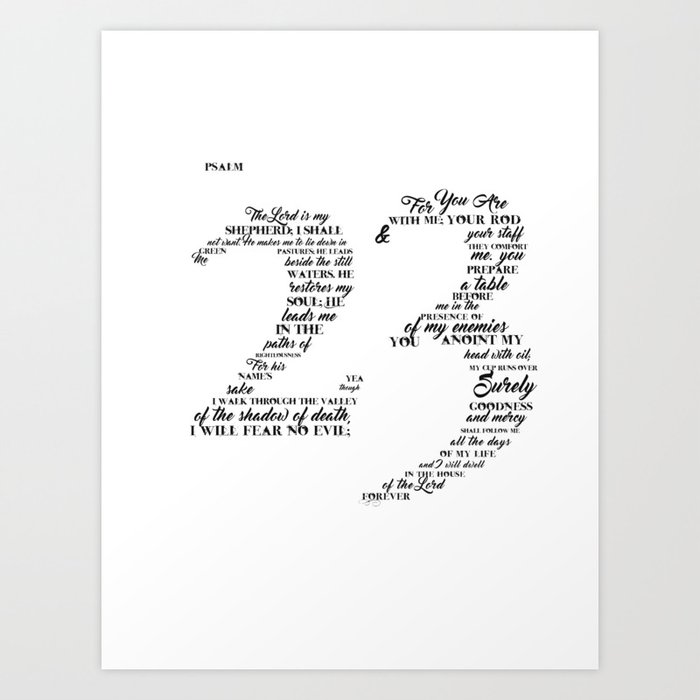 Psalm 23 Typography Art Print