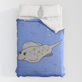 Little stingray Comforter | Cartoon, Underwater, Water, Sting Ray, Sting, Children, Pattern, Digital, Comic, Swimming 