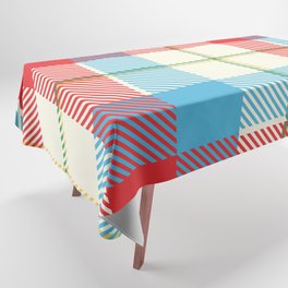 Red and Blue Square Pattern Tablecloth