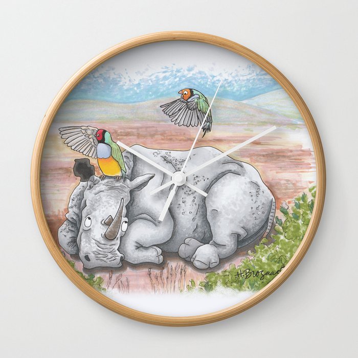 Mistaken Identity - Bird and Rhino Wall Clock