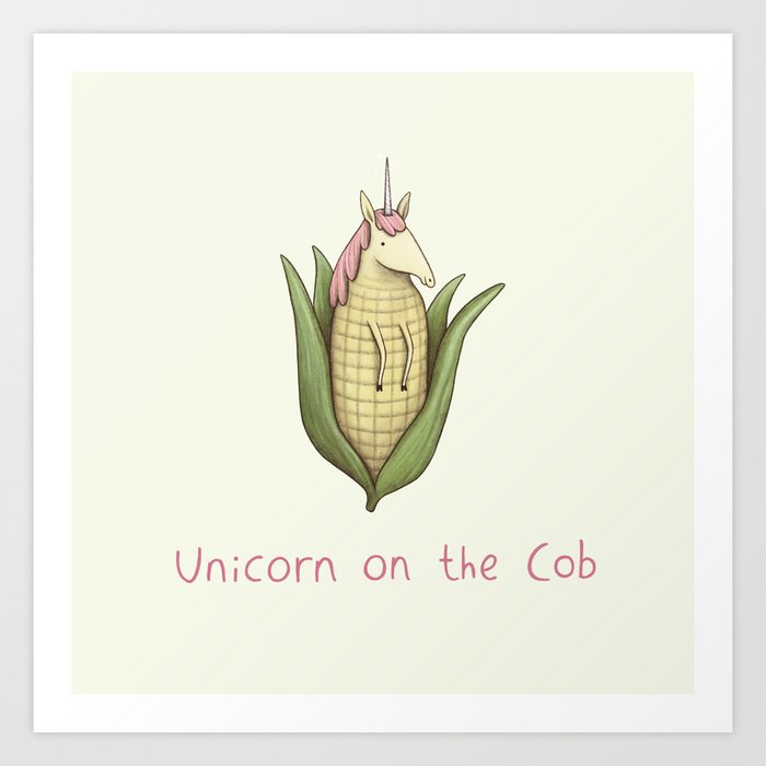 Unicorn on the Cob Art Print by Sophie Corrigan Society6