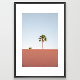 Blissful Marrakesh: Palms and Pink Walls Framed Art Print