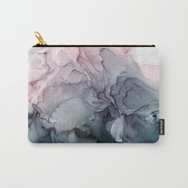 Blush and Paynes Gray Flowing Abstract Reflect Carry-All Pouch