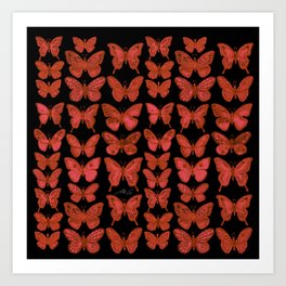 Red-Black Butterfly Collection_01 Art Print