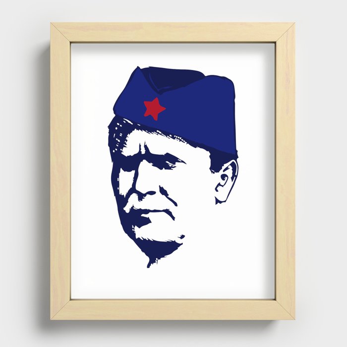 Tito Josip Broz Yugoslavia  -  portrait red star  Recessed Framed Print