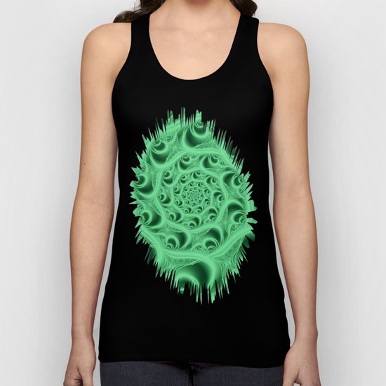 Fractal Web in Flourescent Green Unisex Tank Top