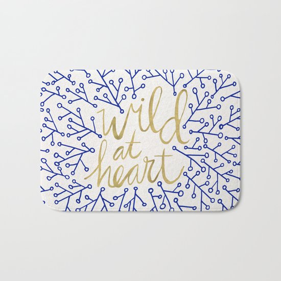 Wild at Heart – Navy & Gold Bath Mat