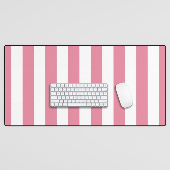 Peach Stripes Pattern Desk Mat
