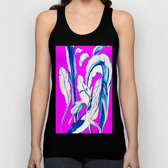 Plant in Blue Marker - Leaf of Life Miracle Leaf - FUCHSIA! Purple? Pink? Unisex Tank Top