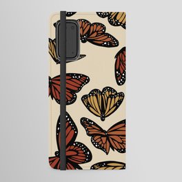 Multicolored Cream Monarch Butterflies Pattern Android Wallet Case