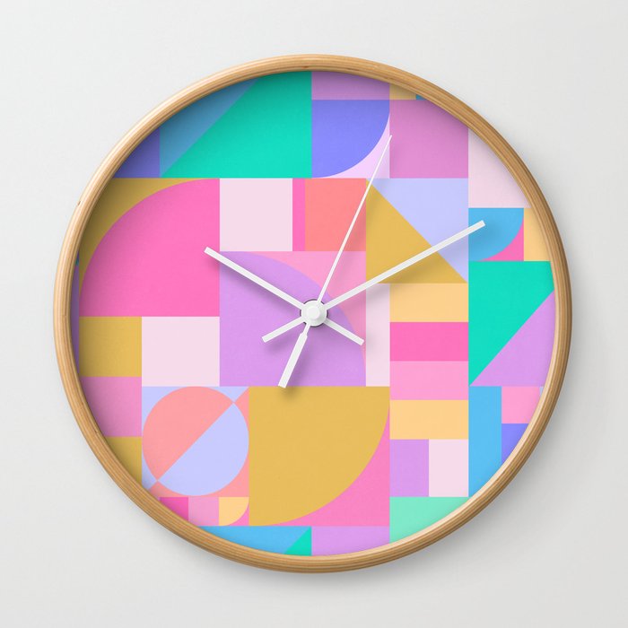 Colourful Bauhaus Wall Clock