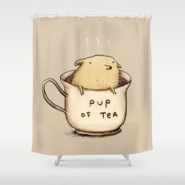 Pup of Tea Shower Curtain