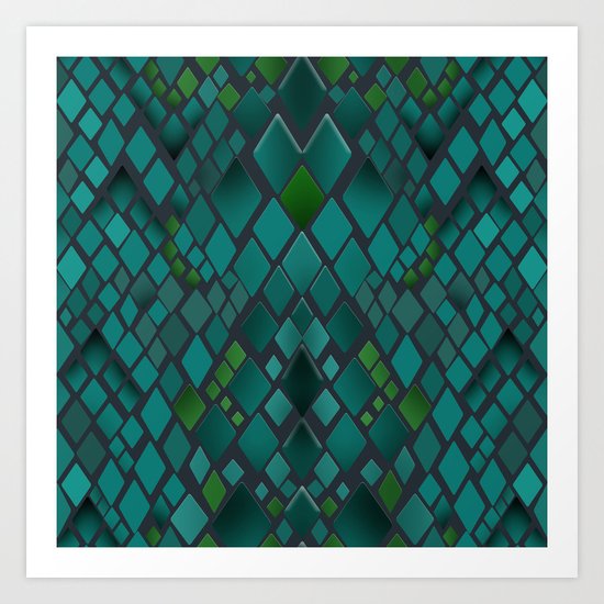 Digital graphics snake skin. Art Print