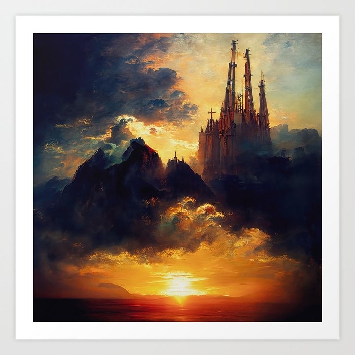 A Cathedral in the clouds Art Print