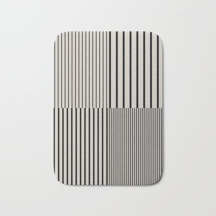 Stripes Pattern and Lines 1 in Creamy Grey Bath Mat