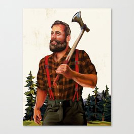 Rugged Lumberjack Illustration Canvas Print