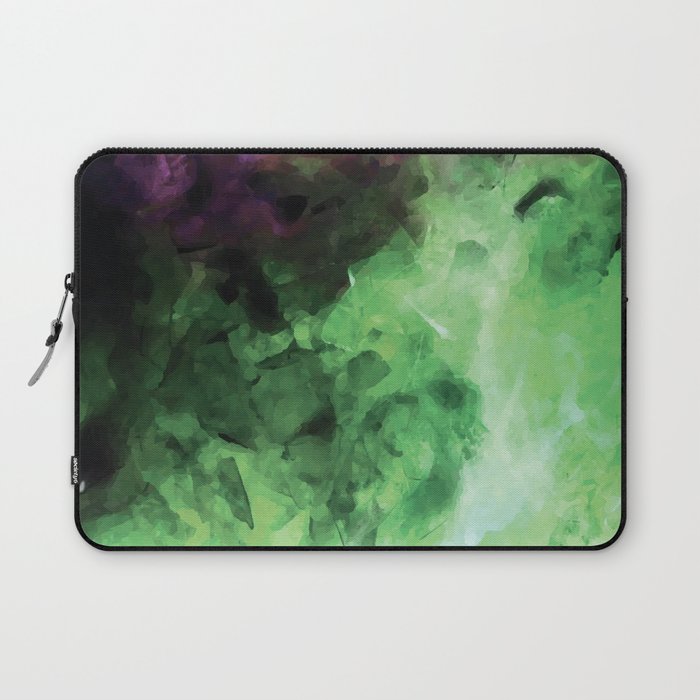 Green and Purple Smoke Abstract Laptop Sleeve
