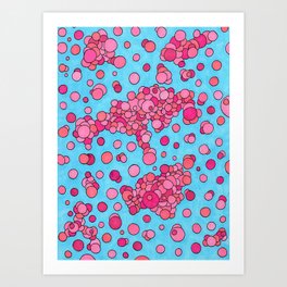 Pink Bubbles Art Print