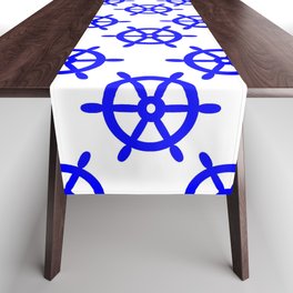 Ship Wheel (Blue & White Pattern) Table Runner