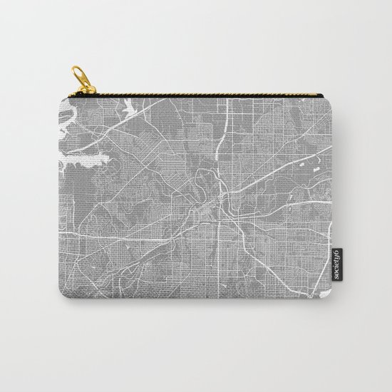 Fort Worth map grey Carry-All Pouch