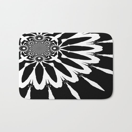 The Modern Flower Black & White Bath Mat