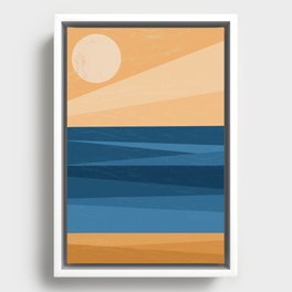 Water surface of a sandy beach Framed Canvas