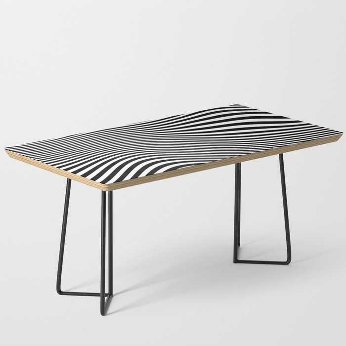 Retro Shapes And Lines Black And White Optical Art Coffee Table
