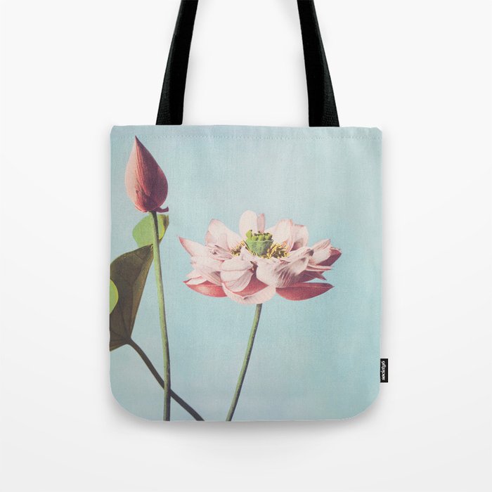 Japanese Lotus Flower Tote Bag