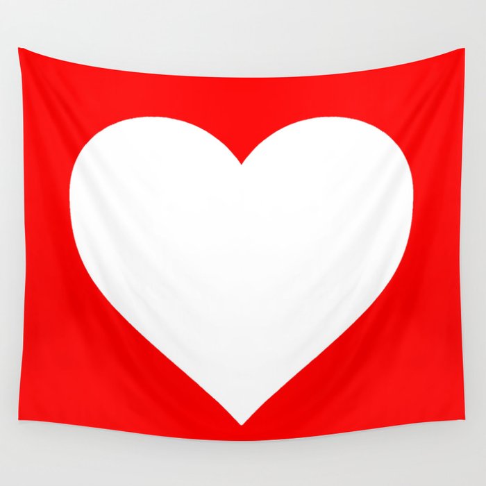 Heart (White & Red) Wall Tapestry