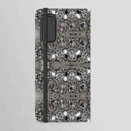girly chic glitter sparkle rhinestone silver crystal Android Wallet Case