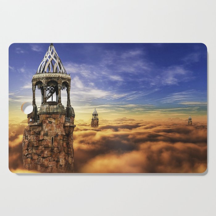 Fantasy Castle Sky Tower On Cloud Cutting Board